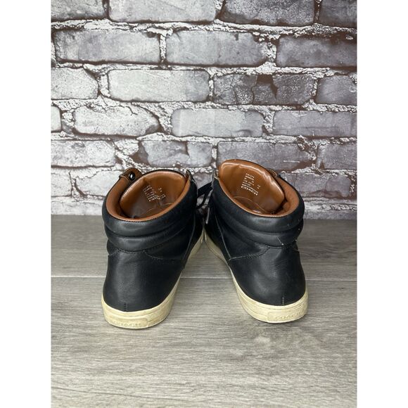 COACH Pembroke Nappa Black Leather Hi-Top Turnlock Sneakers Women 7.5B US FG1274 - Picture 6 of 16